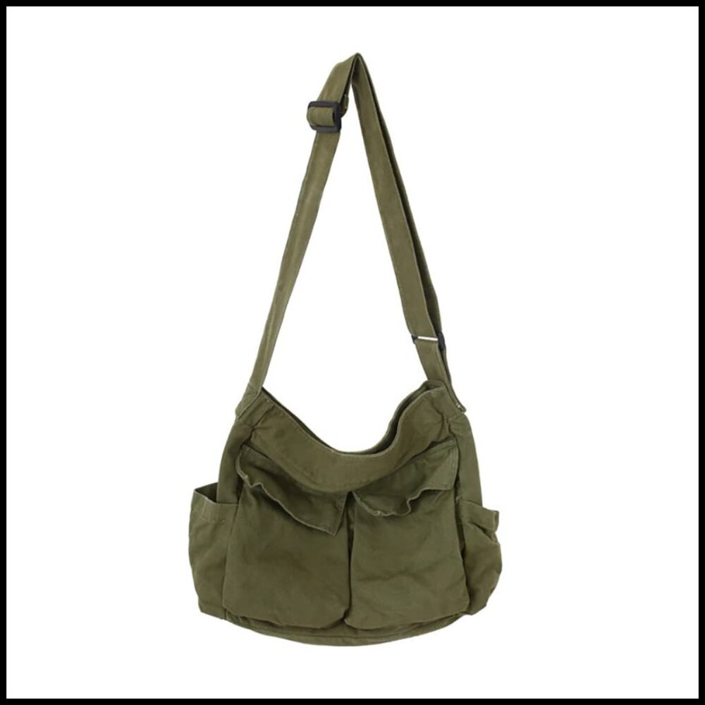 Bohemian Hobo Crossbody Bag Canvas Tote Large Handbag Fairy Grunge Aesthetic